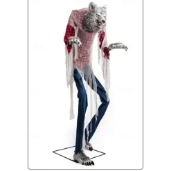 Large Halloween Electric Werewolf Ornament Outdoor Horror Sensor Decoration Haunted House Amusement Park Decoration Props