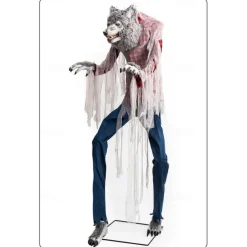 Large Halloween Electric Werewolf Ornament Outdoor Horror Sensor Decoration Haunted House Amusement Park Decoration Props