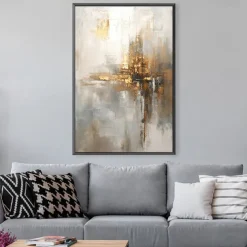 Large hand painted Gold Leaf Painting On Canvas Abstract Beige Oil Painting Luxury Art Textured Painting Hand Painted Art Golden oil painting Wall Decoration for hotel decoration