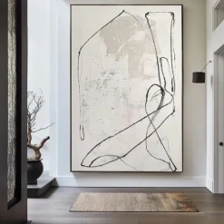 Large handmade Milimalist Abstract Painting Handmade Black Gray Minimalist Painting On Canvas hand painted Textured Painting Abstract Art painting black Gray abstract art painting