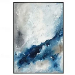 Large handmade Abstract Coastal Landscape Oil Painting on Canvas Large oil painting Wall Art oil painting Blue Sky Art Custom Painting for Living Room bedroom Decoration