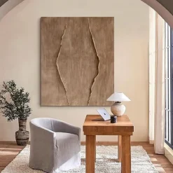 Large handmade Abstract Oil painting on Canvas handmade Minimalist Wall Art Modern Textured Brown Painting Oversized Canvas painting Art Room Decor