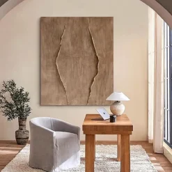 Large handmade Abstract Oil painting on Canvas handmade Minimalist Wall Art Modern Textured Brown Painting Oversized Canvas painting Art Room Decor