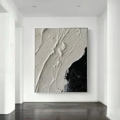 Large handmade Abstract texture oil painting hand painted Wall Art Texture oil painting Wall Art Black and White Abstract Lady Painting Modern Wall Art black white painting Wall Art