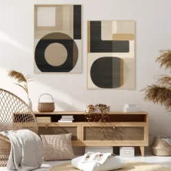 Large handmade Wall Art painting Wabi-Sabi Wall Art Brown Modern Abstract Painting On Canvas Minimalist Art Black and Beige Art Living Room Decor