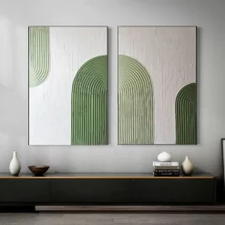 Large Handpainted Abstract 3DOil painting on Canvas handmade Minimalist Wall Art Modern Textured Green Painting Oversized Canvas Art Room Decoration