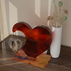 Large Heart Display Resin Silicone Casting Mold 1set, DIY Photo Heart Shape Silicone Mold for Home Decoration Wedding Ornament Graduation Souvenir