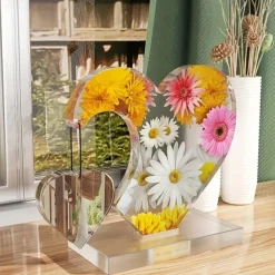 Large Heart Display Resin Silicone Casting Mold 1set, DIY Photo Heart Shape Silicone Mold for Home Decoration Wedding Ornament Graduation Souvenir