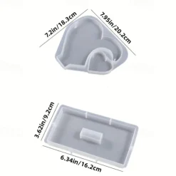 Large Heart Display Resin Silicone Casting Mold 1set, DIY Photo Heart Shape Silicone Mold for Home Decoration Wedding Ornament Graduation Souvenir