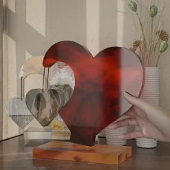 Large Heart Display Resin Silicone Casting Mold 1set, DIY Photo Heart Shape Silicone Mold for Home Decoration Wedding Ornament Graduation Souvenir