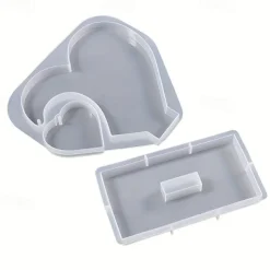 Large Heart Display Resin Silicone Casting Mold 1set, DIY Photo Heart Shape Silicone Mold for Home Decoration Wedding Ornament Graduation Souvenir