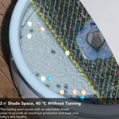 Large Inflatable Swimming Pool with Sunshade & Rain Shelter - Durable PVC Outdoor Luxury Water Park for Backyard, Garden, Summer Parties - Multiple Sizes (1-9 People) - No Pump Included, Luxury Pool D