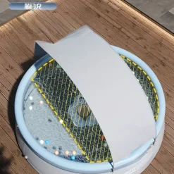 Large Inflatable Swimming Pool with Sunshade & Rain Shelter - Durable PVC Outdoor Luxury Water Park for Backyard, Garden, Summer Parties - Multiple Sizes (1-9 People) - No Pump Included, Luxury Pool D