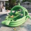 Large Inflatable Swimming Pool Shark-Themed Durable PVC Material Perfect for Family Outdoor Water Parties