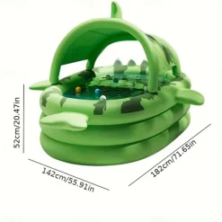 Large Inflatable Swimming Pool Shark-Themed Durable PVC Material Perfect for Family Outdoor Water Parties