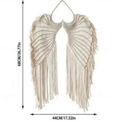 Large Macrame Angel Wings Wall Hanging Boho Chic Style Wall Decor Crochet Cotton Bedroom Backdrop Home Decor