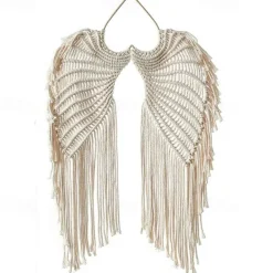 Large Macrame Angel Wings Wall Hanging Boho Chic Style Wall Decor Crochet Cotton Bedroom Backdrop Home Decor