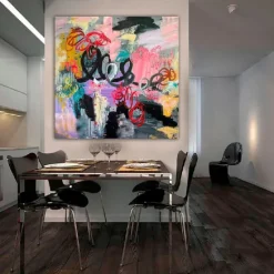 Large Modern Abstract Colorful Paintings On Canvas handmade Acrylic Painting Modern Fine Art hand painted Wall Expressionist Fireplace Oil Painting Vibrant Art oil painting
