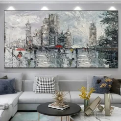 Large New York city painting hand painted Abstract City Painting handmade Urban Art Painting hand painted City Skyline Painting New York Skyline oil painting city paintings Wall Art Abstract Painting