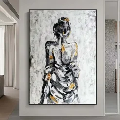 Large Nude Girl Painting handmade Figurative Painting Artwork Large Abstract Girl Painting Hand Painted Impressionism nude girl Painting Fine Art women painting for home decoration best gift