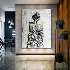 Large Nude Girl Painting handmade Figurative Painting Artwork Large Abstract Girl Painting Hand Painted Impressionism nude girl Painting Fine Art women painting for home decoration best gift
