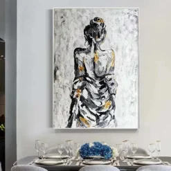 Large Nude Girl Painting handmade Figurative Painting Artwork Large Abstract Girl Painting Hand Painted Impressionism nude girl Painting Fine Art women painting for home decoration best gift