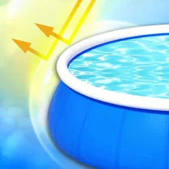 Large Round Pool, Available in Multiple Sizes, Foldable, Lightweight And Easy to Install, Portable And Storage-Friendly, Durable PVC Mesh Material with Quick-Drain Valve Design, Equipped with Multiple