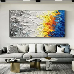 Large texture Oil Painting On Canvas handmade Colorful Forest Painting for Living Room Wall Art painting Hand Painted Heavy Textured Impasto Painting Boho Decor