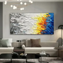 Large texture Oil Painting On Canvas handmade Colorful Forest Painting for Living Room Wall Art painting Hand Painted Heavy Textured Impasto Painting Boho Decor