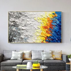Large texture Oil Painting On Canvas handmade Colorful Forest Painting for Living Room Wall Art painting Hand Painted Heavy Textured Impasto Painting Boho Decor