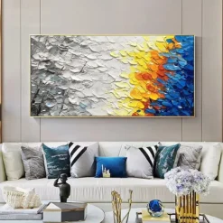 Large texture Oil Painting On Canvas handmade Colorful Forest Painting for Living Room Wall Art painting Hand Painted Heavy Textured Impasto Painting Boho Decor