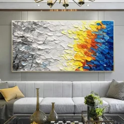 Large texture Oil Painting On Canvas handmade Colorful Forest Painting for Living Room Wall Art painting Hand Painted Heavy Textured Impasto Painting Boho Decor