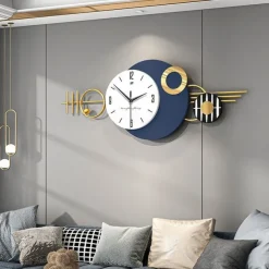 Large Wall Clock for Living Room Decor Modern Minimalist Wall Clock Silent Non-Ticking for Office School Home Kitchen Dining Room Bathroom Battery Operated 82*32CM 100*42CM