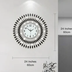 Large Wall Clock Metal Decorative Silent Non-Ticking Big Clocks Modern Home Decorations for Living Room Bedroom Dining Room Office