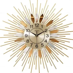 Large Wall Clock Metal Decorative 58cm Tarburst Wall Clock, Modern Silent Wall Clock, Mid-Century Instruments Satellite Metal Wall Clock, Large Starburst Decoration for Home, Kitchen
