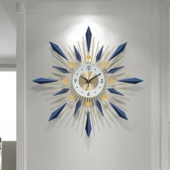 Large Wall Clock Metal Decorative Mid Century Silent Non-Ticking Big Clocks Modern Home Decorations for Living RoomBedroomDining Room Office