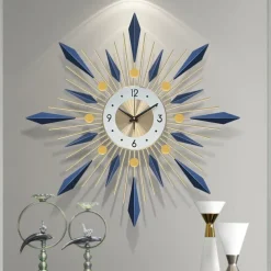 Large Wall Clock Metal Decorative Mid Century Silent Non-Ticking Big Clocks Modern Home Decorations for Living RoomBedroomDining Room Office