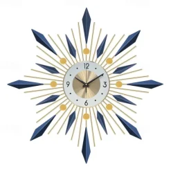 Large Wall Clock Metal Decorative Mid Century Silent Non-Ticking Big Clocks Modern Home Decorations for Living RoomBedroomDining Room Office