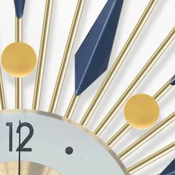 Large Wall Clock Metal Decorative Mid Century Silent Non-Ticking Big Clocks Modern Home Decorations for Living RoomBedroomDining Room Office