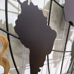 Large Wall Clock World Map Modern Mute Simple Round Iron Design Living Room Corridor Decoration Electronic Clock 60cm