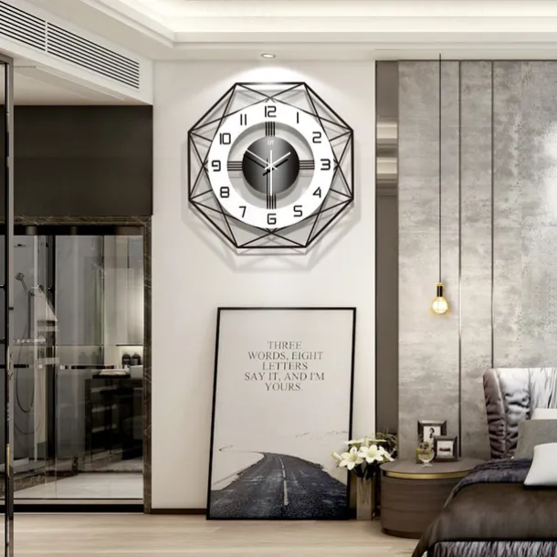 Large Wall Clocks for Living Room Decor 16 inch Silent Modern Wall Clocks Wall Clock Battery Operated Non Ticking Black Wood Decorative Clock Wall for Kitchen Bedroom Office Classroom