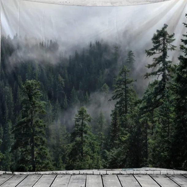 Large Wall Tapestry Art Decor Blanket Curtain Hanging Home Bedroom Living Room Decoration Forest View