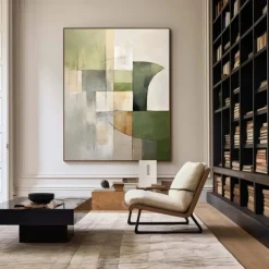 Large white green and Grey painting handmade 3D textured abstract painting hand-painted modern oil painting modern wall art decoration art paintings