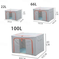 Large Window Quilt Storage Box, Clothes Storage Box, Cotton Linen Finishing Box, Folding Steel Frame Storage Box, Thickened Closet Storage Box