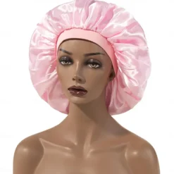 Large Women Silk Satin-Bonnet Extra Soft Elastic Band Sleeping Caps for Curly Dreadlock Braid Hair
