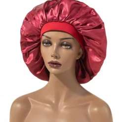 Large Women Silk Satin-Bonnet Extra Soft Elastic Band Sleeping Caps for Curly Dreadlock Braid Hair