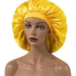 Large Women Silk Satin-Bonnet Extra Soft Elastic Band Sleeping Caps for Curly Dreadlock Braid Hair