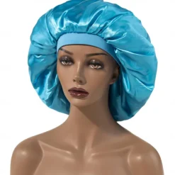 Large Women Silk Satin-Bonnet Extra Soft Elastic Band Sleeping Caps for Curly Dreadlock Braid Hair