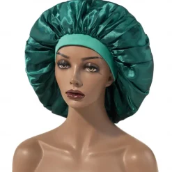 Large Women Silk Satin-Bonnet Extra Soft Elastic Band Sleeping Caps for Curly Dreadlock Braid Hair