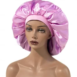 Large Women Silk Satin-Bonnet Extra Soft Elastic Band Sleeping Caps for Curly Dreadlock Braid Hair